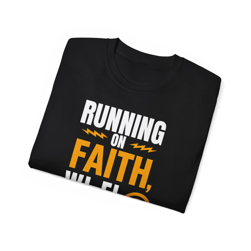 Running On Faith, Wi-Fi, And AI T-Shirt